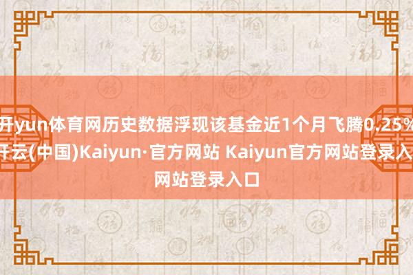 开yun体育网历史数据浮现该基金近1个月飞腾0.25%-开云(中国)Kaiyun·官方网站 Kaiyun官方网站登录入口