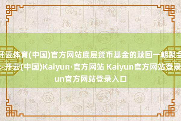 开云体育(中国)官方网站底层货币基金的赎回一朝聚会出现-开云(中国)Kaiyun·官方网站 Kaiyun官方网站登录入口