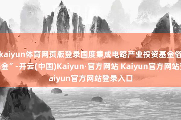 kaiyun体育网页版登录国度集成电路产业投资基金俗称“大基金”-开云(中国)Kaiyun·官方网站 Kaiyun官方网站登录入口