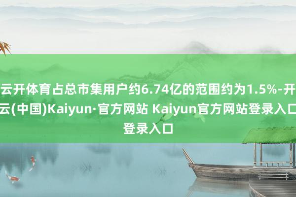 云开体育占总市集用户约6.74亿的范围约为1.5%-开云(中国)Kaiyun·官方网站 Kaiyun官方网站登录入口