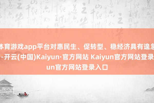 体育游戏app平台对惠民生、促转型、稳经济具有遑急作用-开云(中国)Kaiyun·官方网站 Kaiyun官方网站登录入口