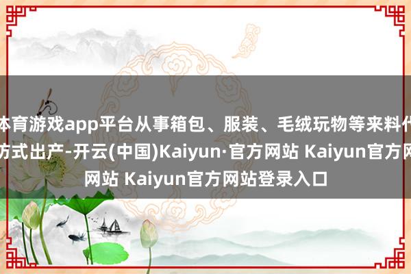 体育游戏app平台从事箱包、服装、毛绒玩物等来料代加工家庭作坊式出产-开云(中国)Kaiyun·官方网站 Kaiyun官方网站登录入口