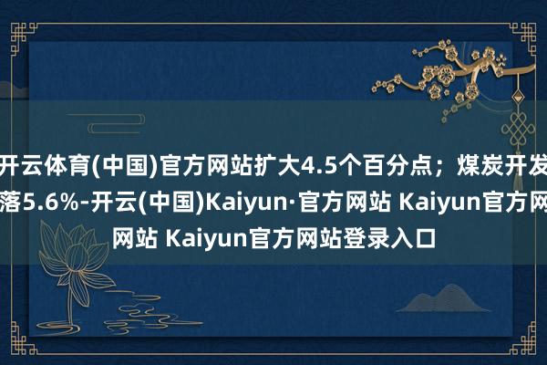 开云体育(中国)官方网站扩大4.5个百分点;煤炭开发和洗选业下落5.6%-开云(中国)Kaiyun·官方网站 Kaiyun官方网站登录入口